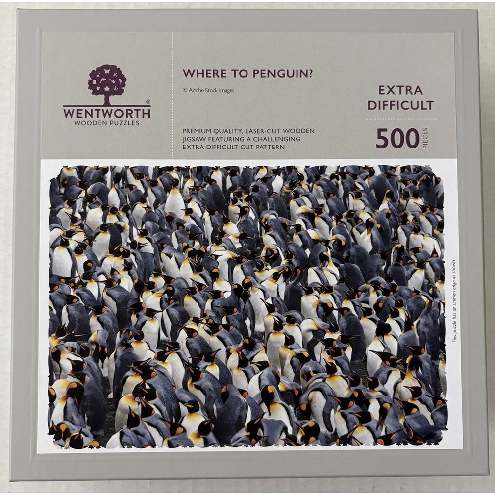 NEW Wentworth Wooden Puzzle Where To Penguin 500pc w/gift wrap & ribbon